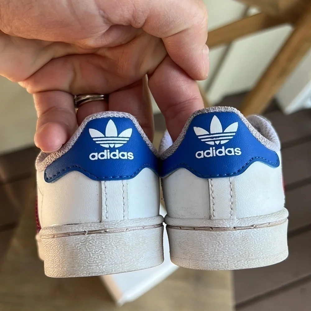 Adidas Red White & Blue Superstarts❤️🤍💙 - Picture 5 of 11